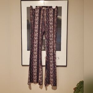 #71 Bear Dance Paisley Flare Pants - Purple and Brown